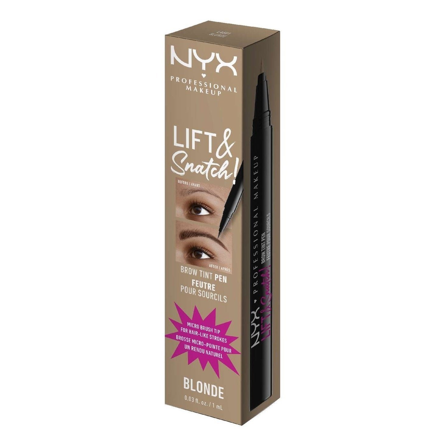 NYX Lift Snatch Brow Tint Pen 01 - Blonde 0.03 Fl Oz