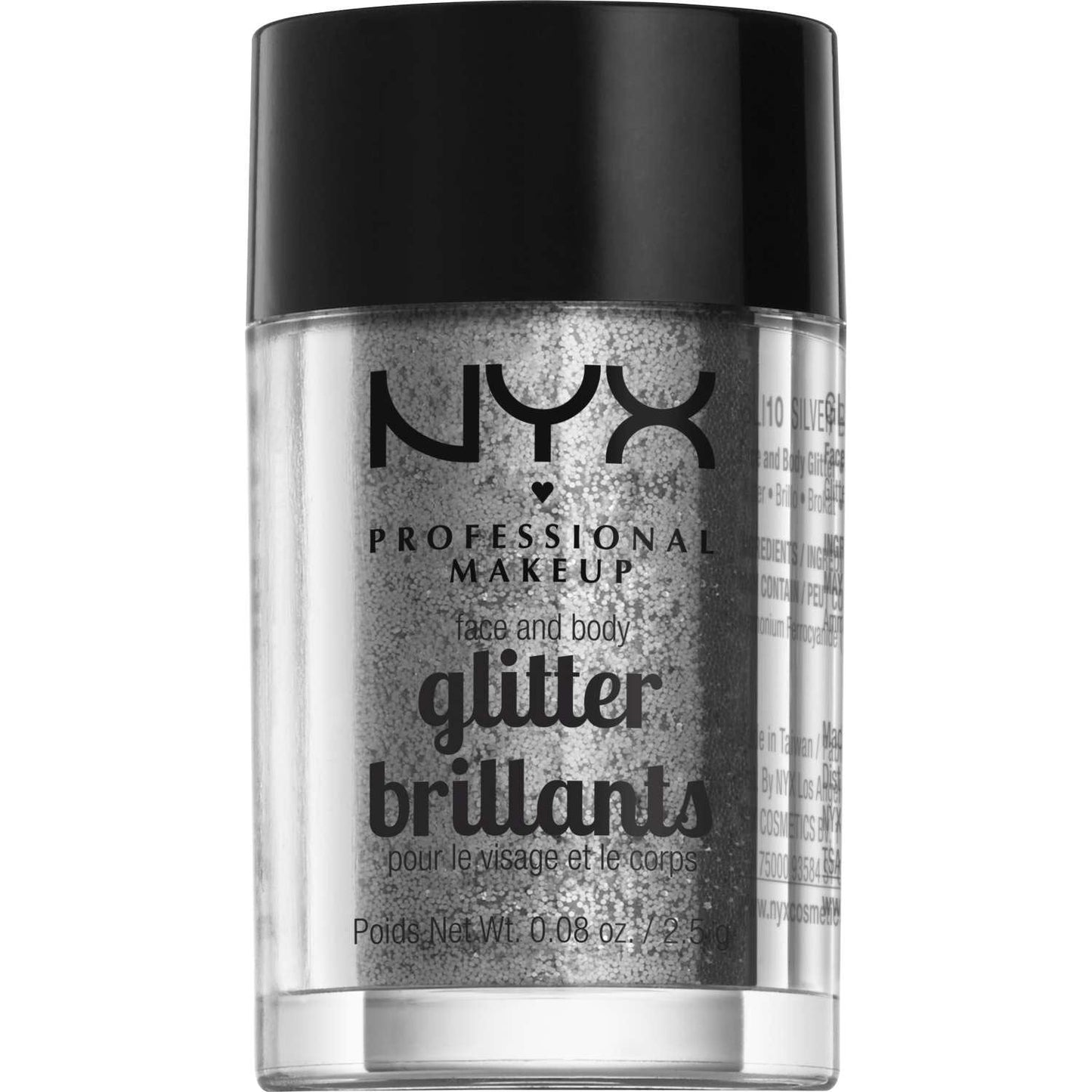 NYX Face And Body Glitter 10 - Silver 0.08 Oz